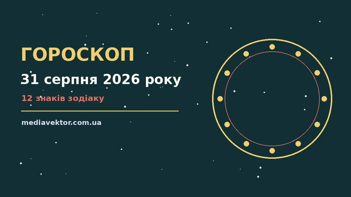 Гороскоп на 31 серпня 2026 року: час рішень для всіх знаків про настрій, справи та гроші