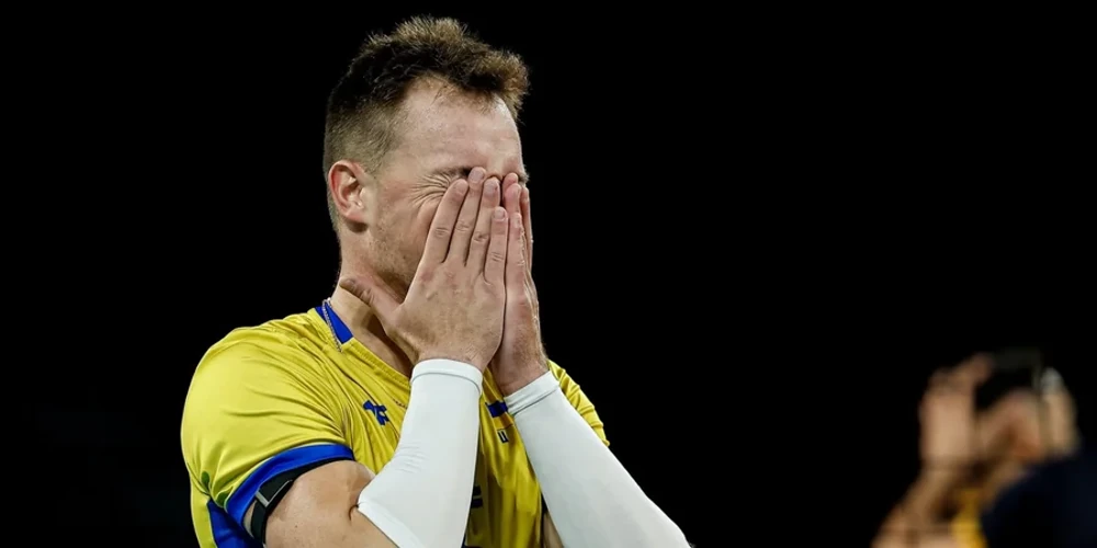 Гравці збірної України з волейболу під час матчу 1/8 фіналу чемпіонату Європи-2026 проти Румунії у Софії
